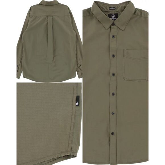 Volcom NWT Date Knight Long Sleeve Shirt Winter Moss Various Sizes - Picture 1 of 5